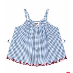 NWT Erica Wilson Blue Gingham Tank